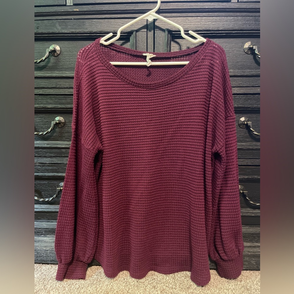 Burgundy Knit Sweater